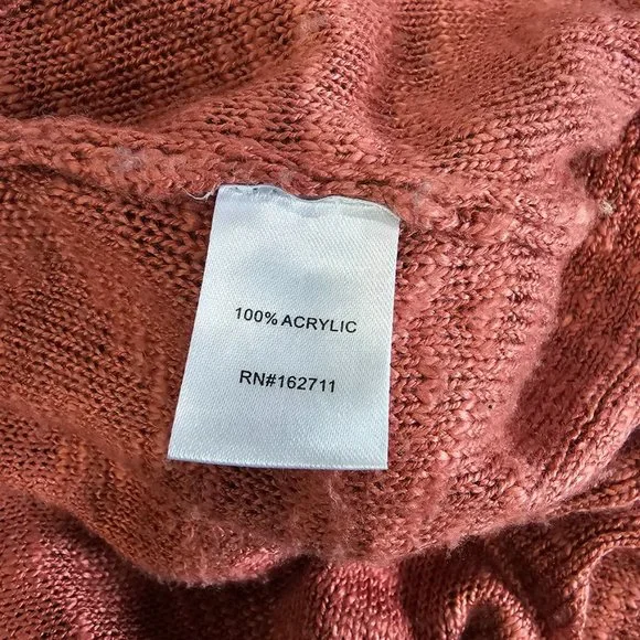 LOVE ELLIE Women's Medium Rusty Orange Full Length Knit Lightweight Cardigan - Picture 7 of 9